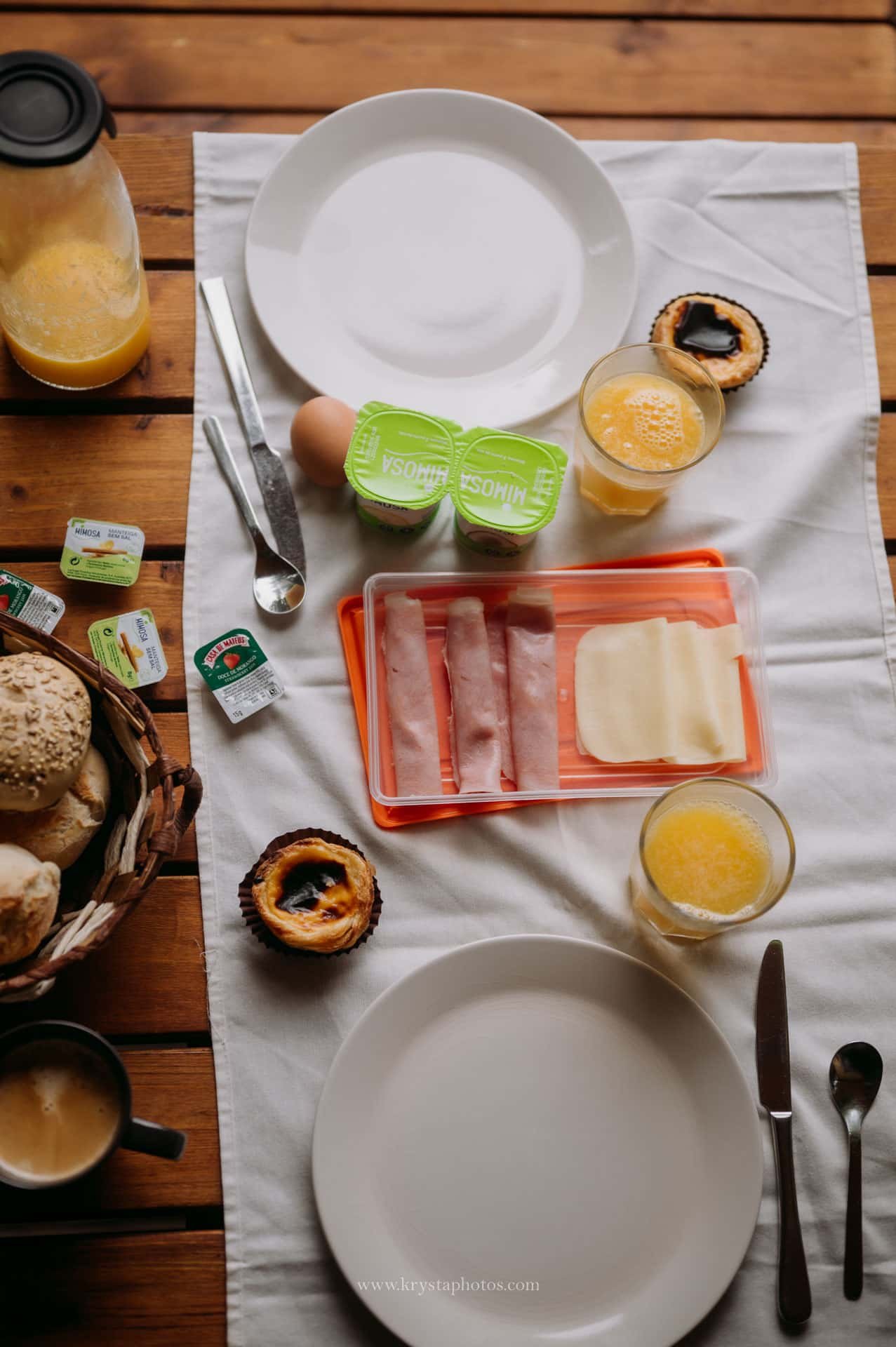 Breakfast basket at Casa Fontelheira in Northern Portugal – honeymoon and slow living retreat.