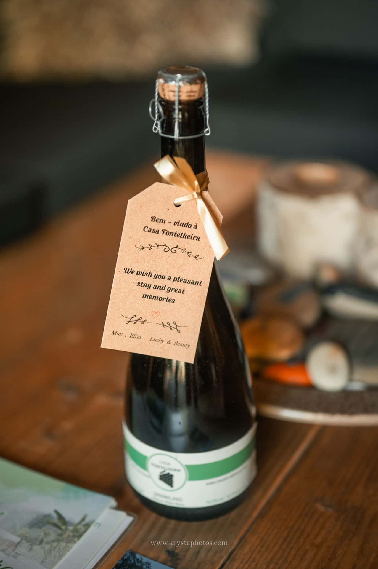 Portuguese Vinho Verde wine with glasses – romantic honeymoon experience in Northern Portugal.