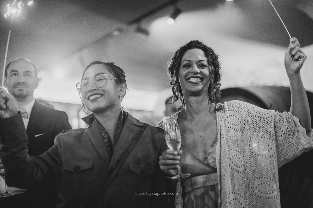 Bride and groom’s magical sparkler exit at whimsical vineyard wedding in Portugal