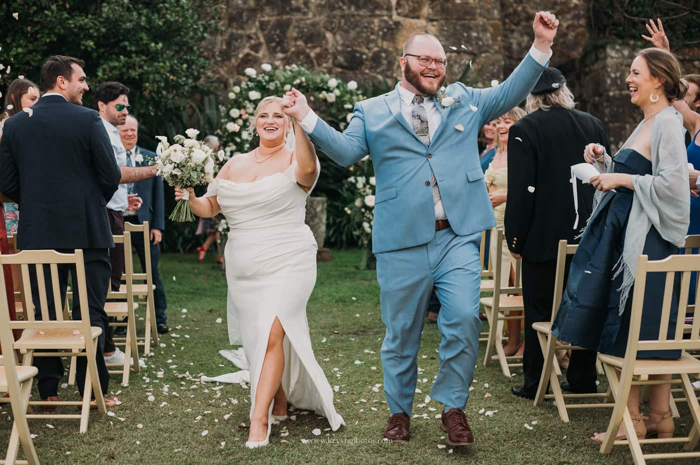 outdoor vineyard wedding ceremony in the Douro Valley Portugal