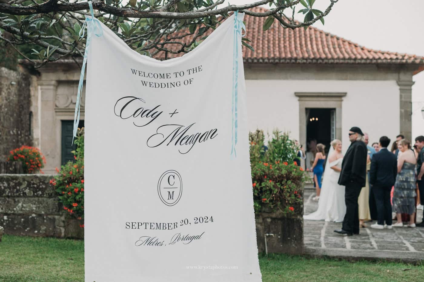 outdoor vineyard wedding ceremony in the Douro Valley Portugal