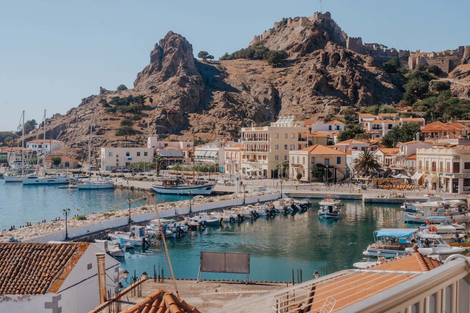 Drone view of the Olympia shipwreck in a secluded cove on Amorgos Island, Greece