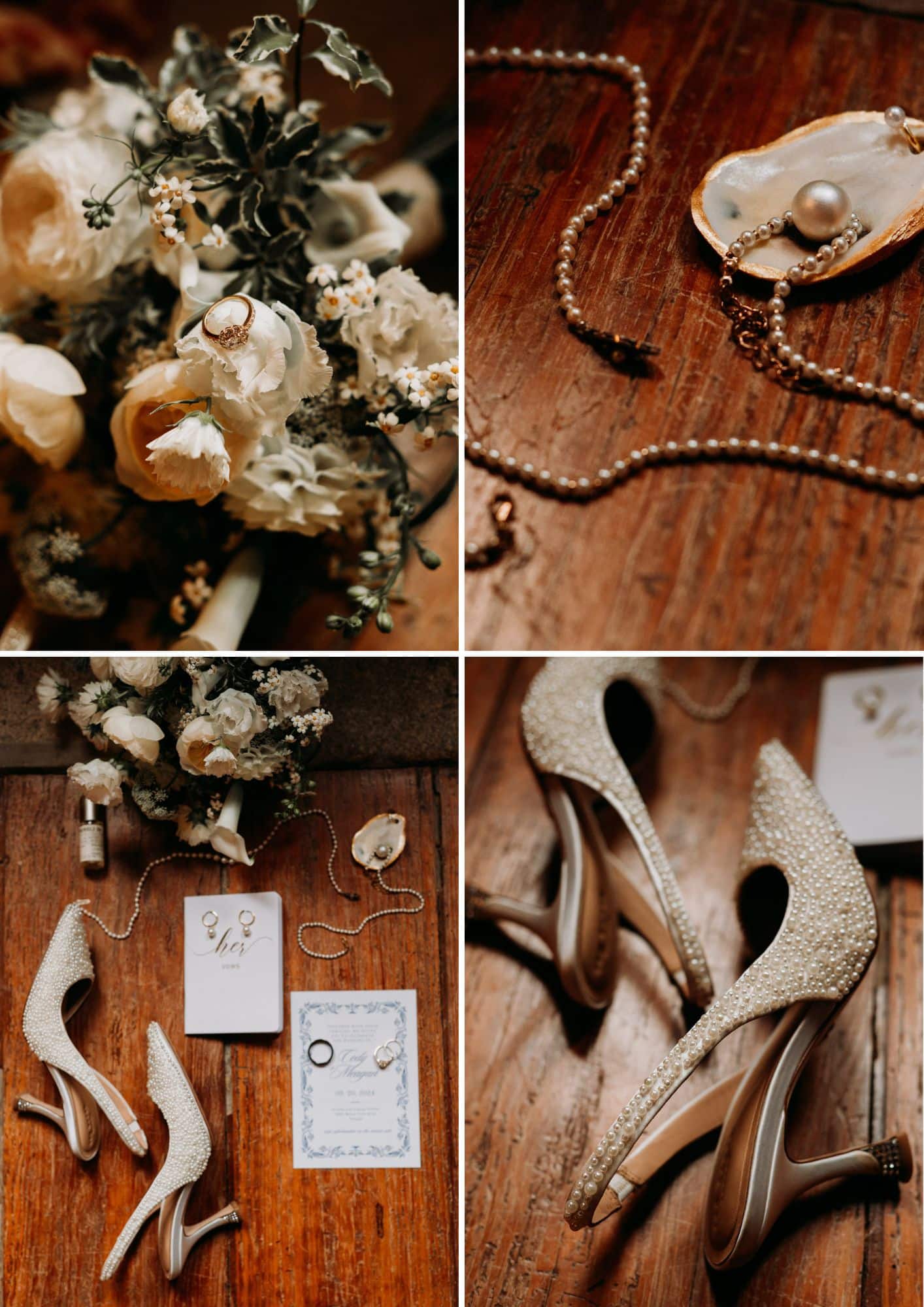 romantic wedding details flatlay with warm tones from a vineyard wedding in the Douro Valley Portugal
