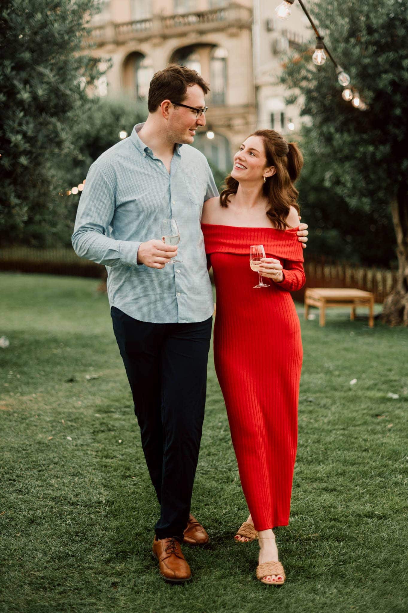 Porto engagement photoshoot with red dress