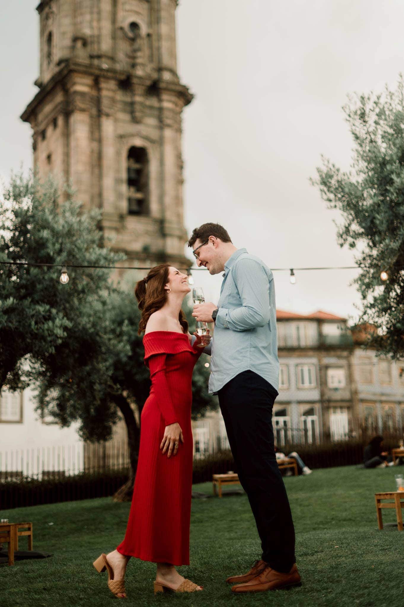Porto engagement photoshoot Clerigos Tower